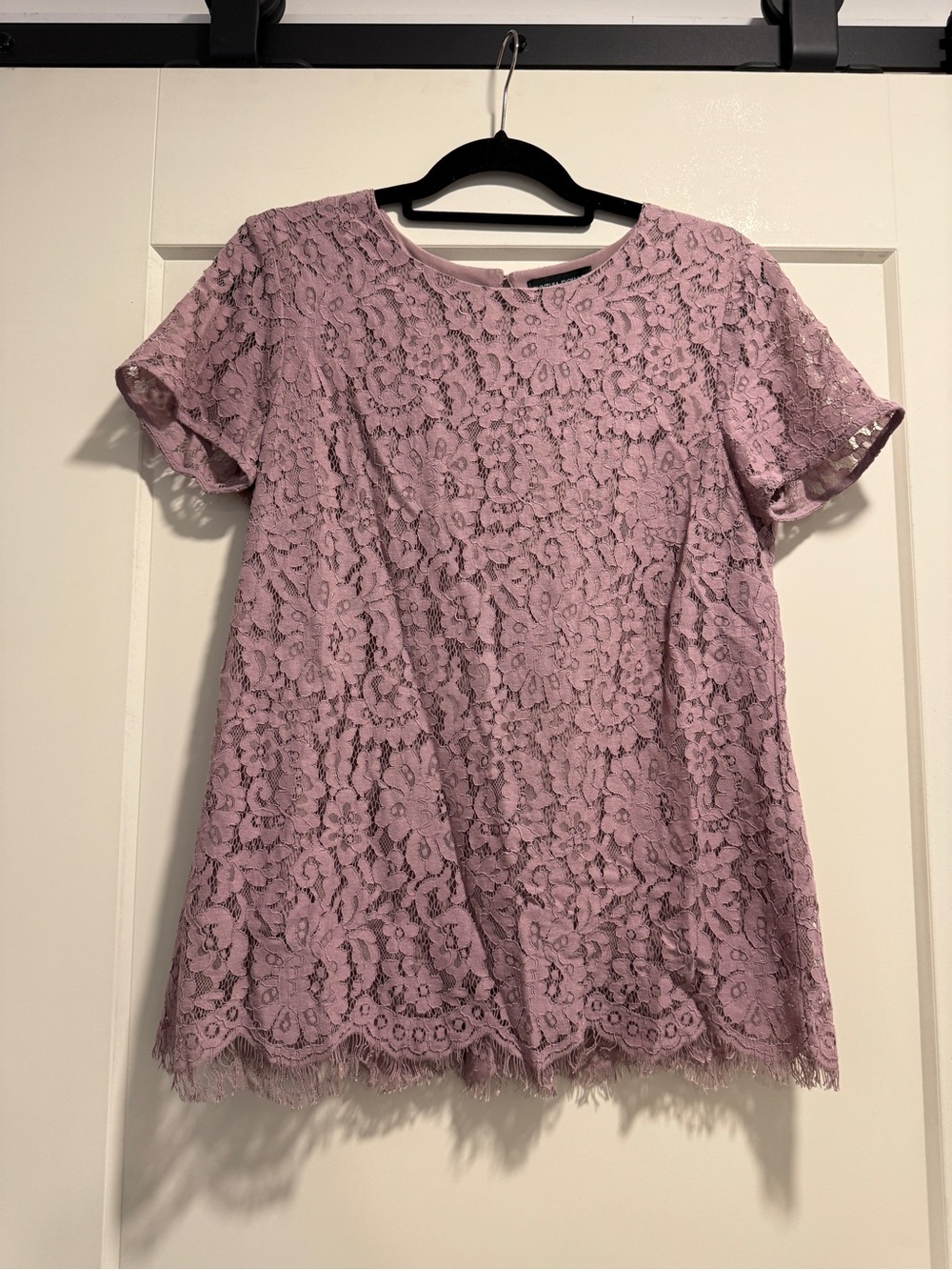 Cynthia Rowley Mauve Lace Short Sleeve Blouse